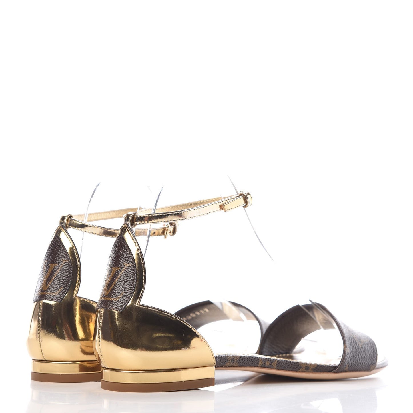 Monogram Metallic Patent Sunshine Flat Sandals 39