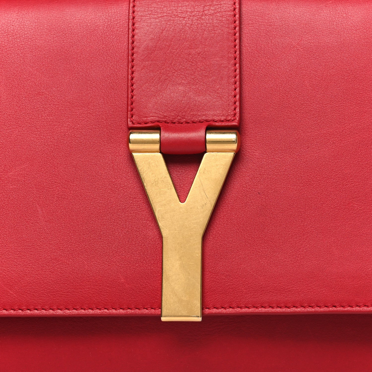 Saint Laurent Calfskin Classic Y Ligne Clutch Rouge Orient 8 of 10