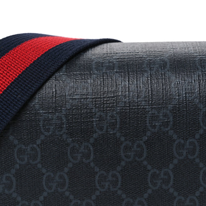 Gucci GG Supreme Monogram Web Mini Flap Messenger Black Grey 8 of 10