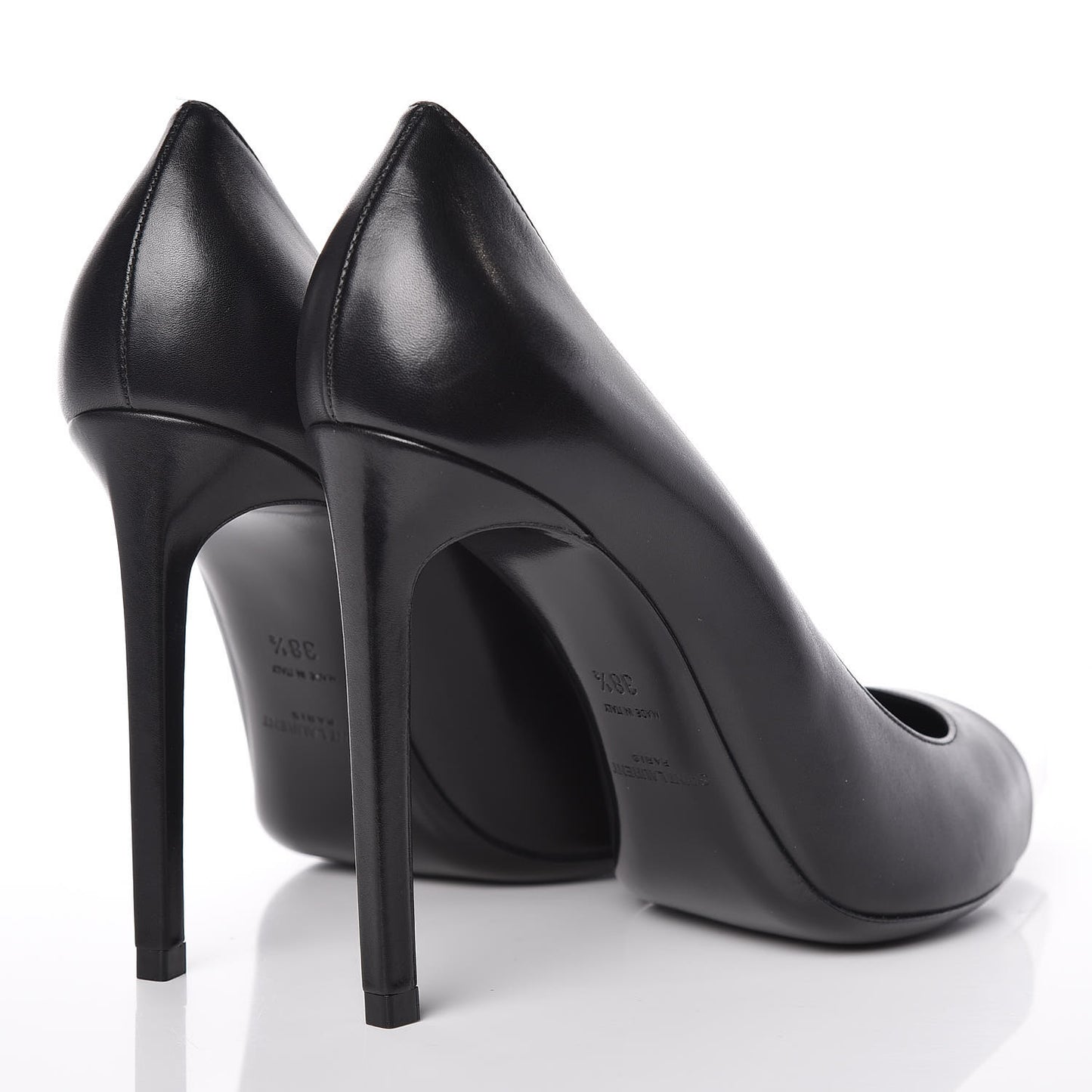 Calfskin Bi-Color Cap Toe 105 Pumps 38.5 Black Porcellana
