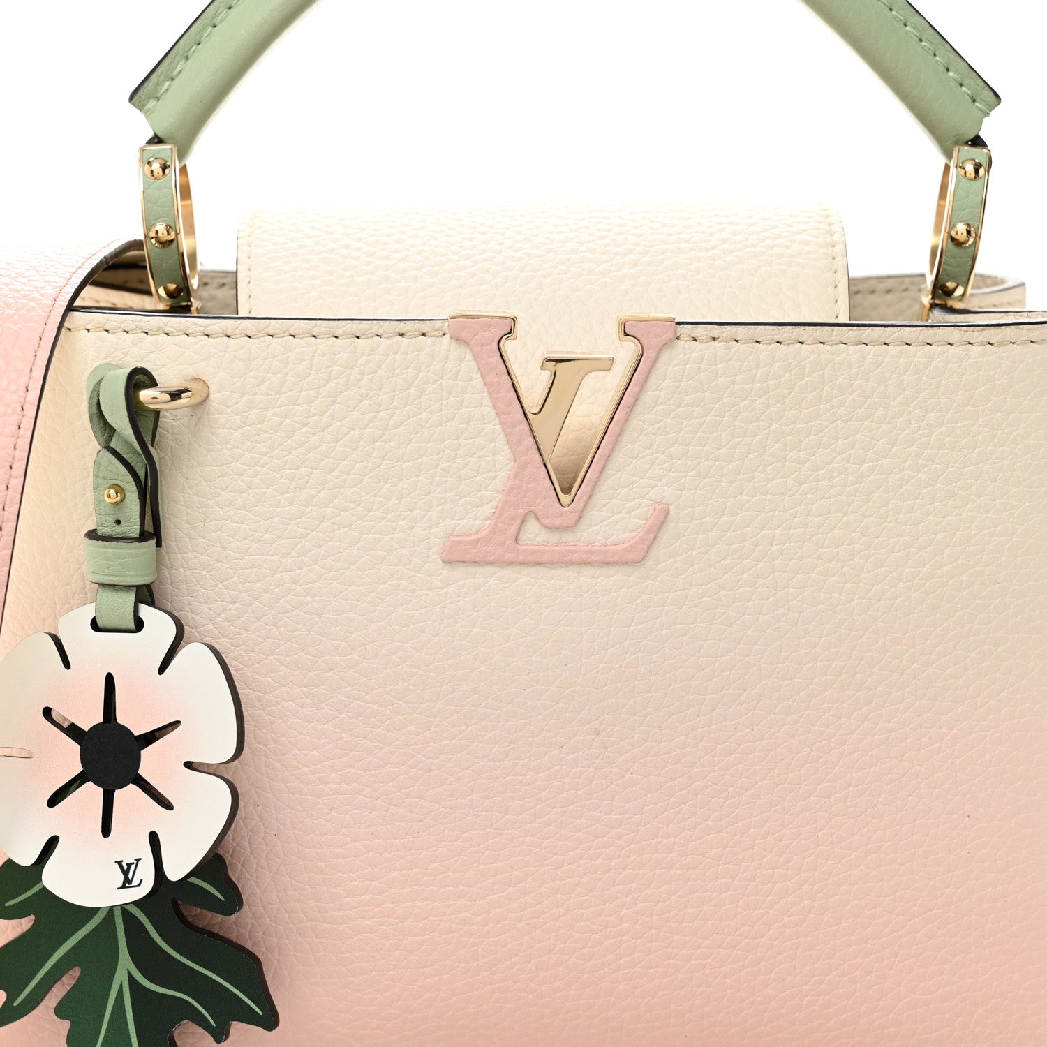 Louis Vuitton Taurillon Gradient Capucines BB Creme Rose Jade 7 of 9