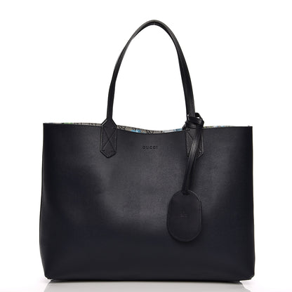 Gucci GG Supreme Monogram Blooms Medium Reversible Tote Beige Blue Navy 3 of 14