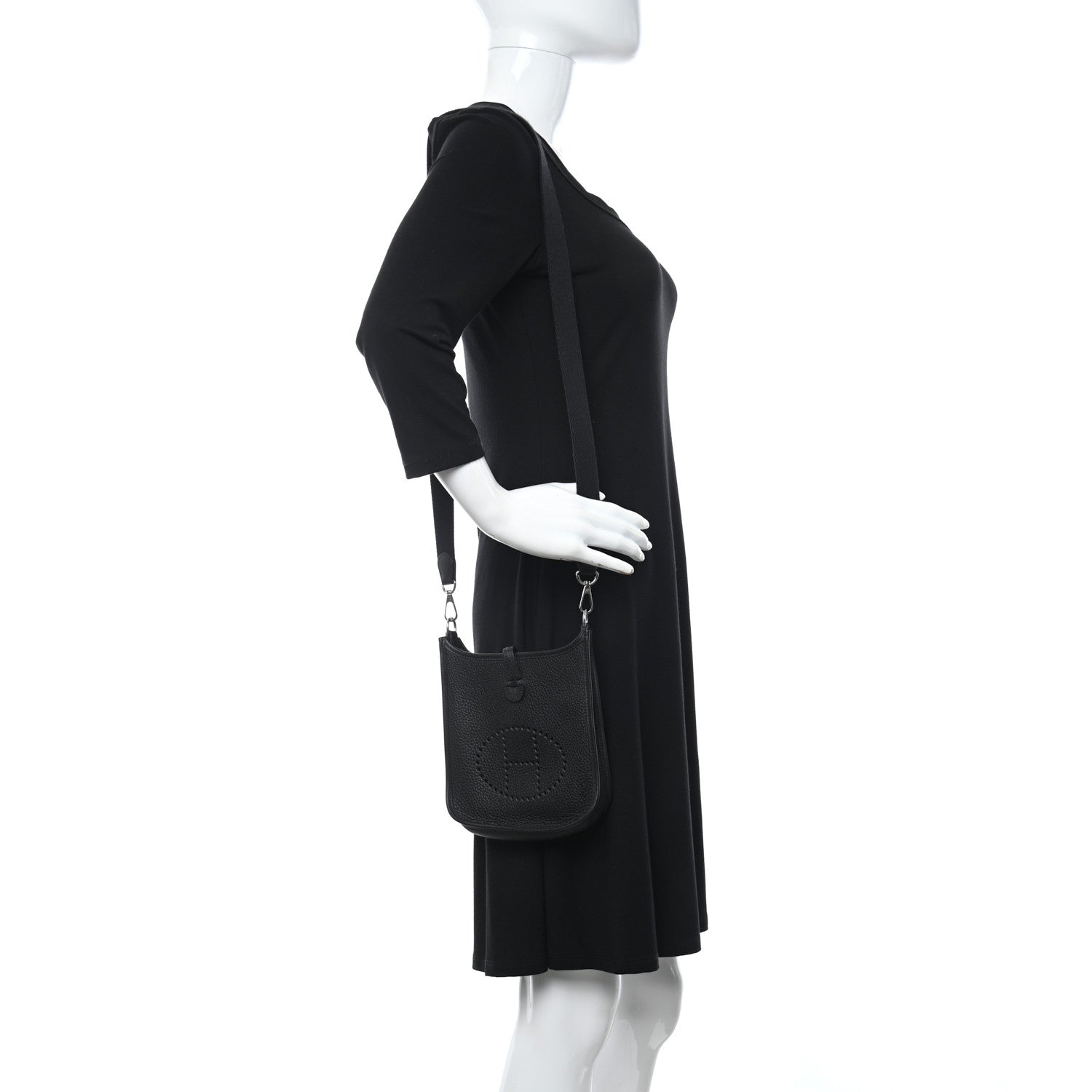 Hermes Taurillon Clemence Evelyne TPM Black 2 of 11