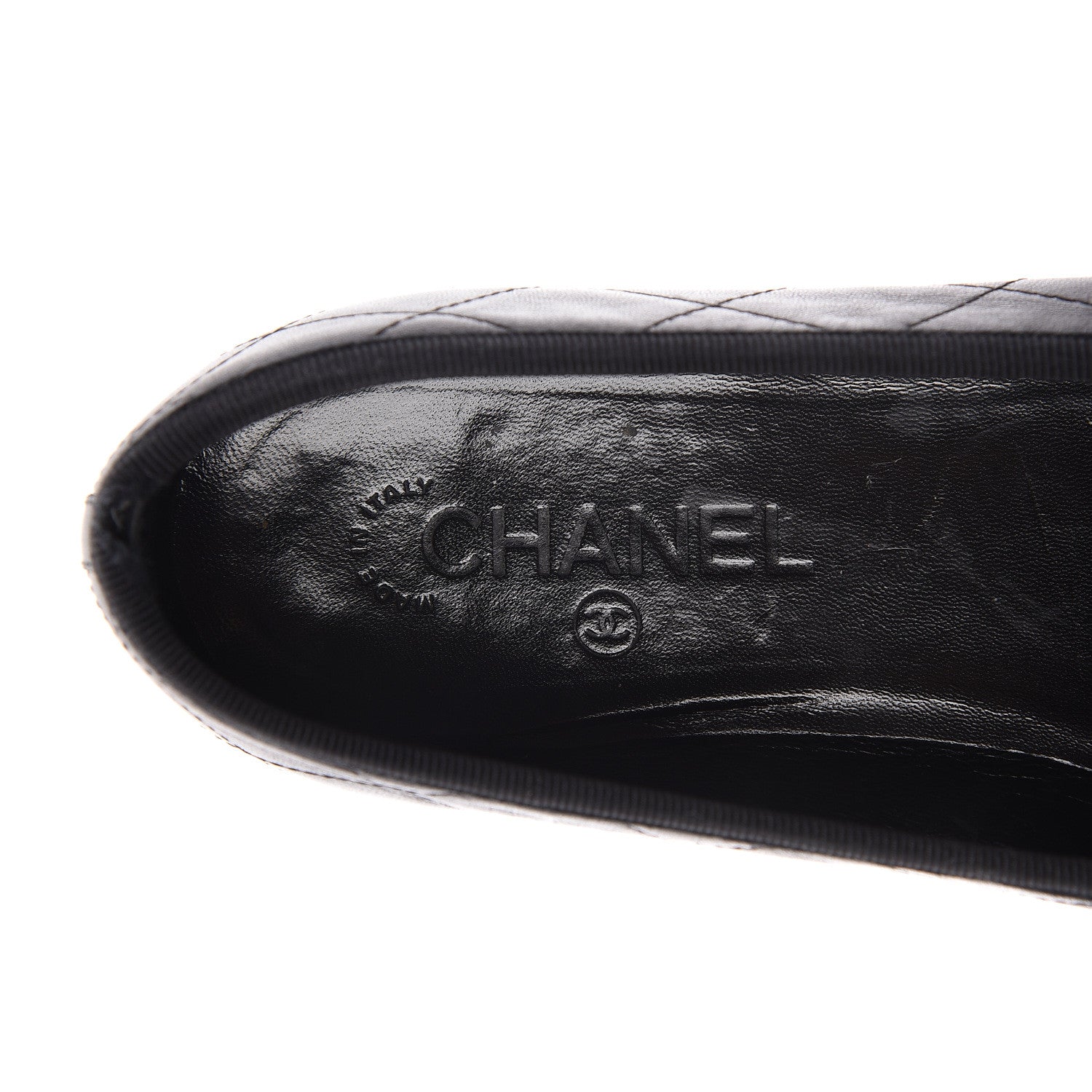 Chanel Lambskin Quilted Cambon Ballerina Flats 40.5 Black 9 of 12