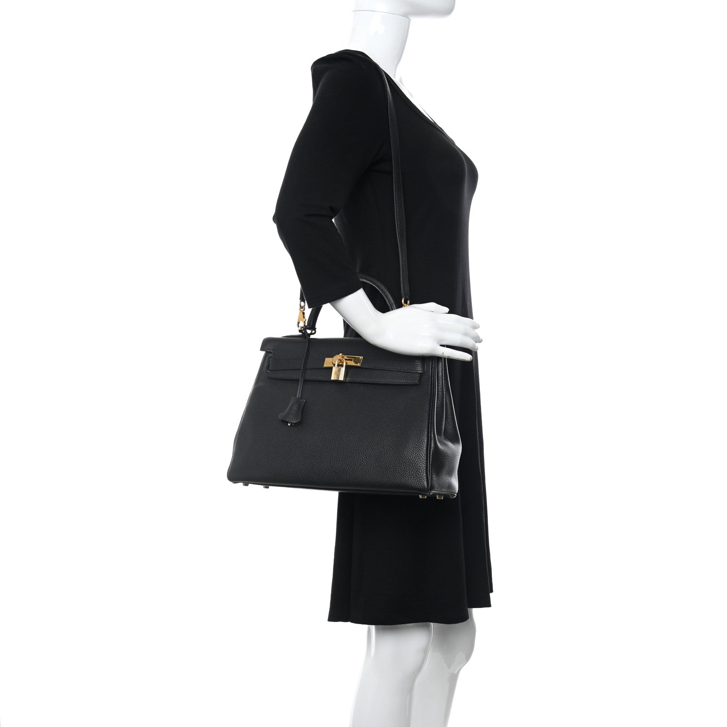 Hermes Taurillon Clemence Kelly Retourne 32 Black 2 of 11