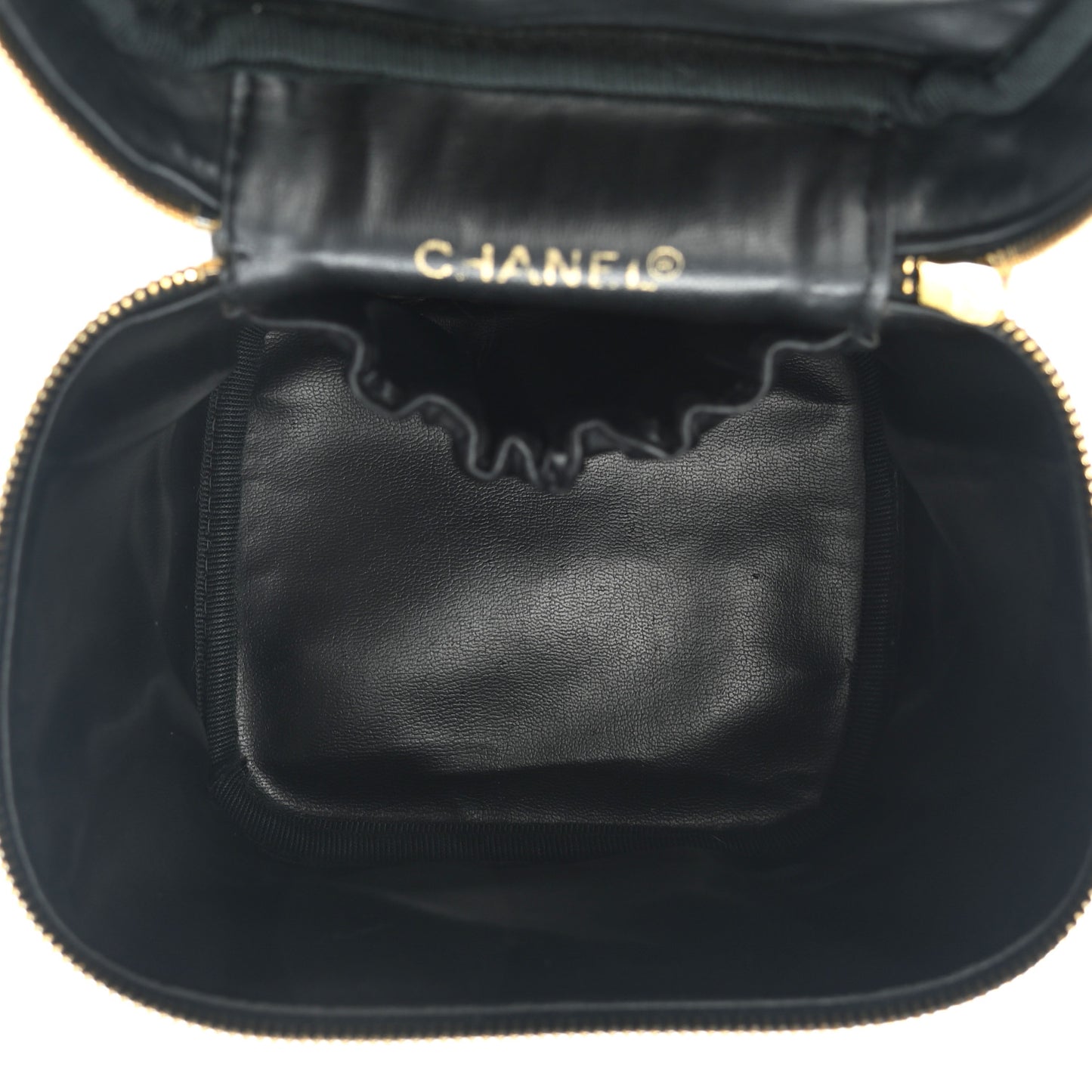 Lambskin Vanity Cosmetic Case Black