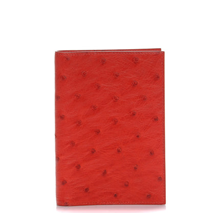 Hermes Ostrich Globe Trotter Agenda Cover Rouge Vif 1 of 8