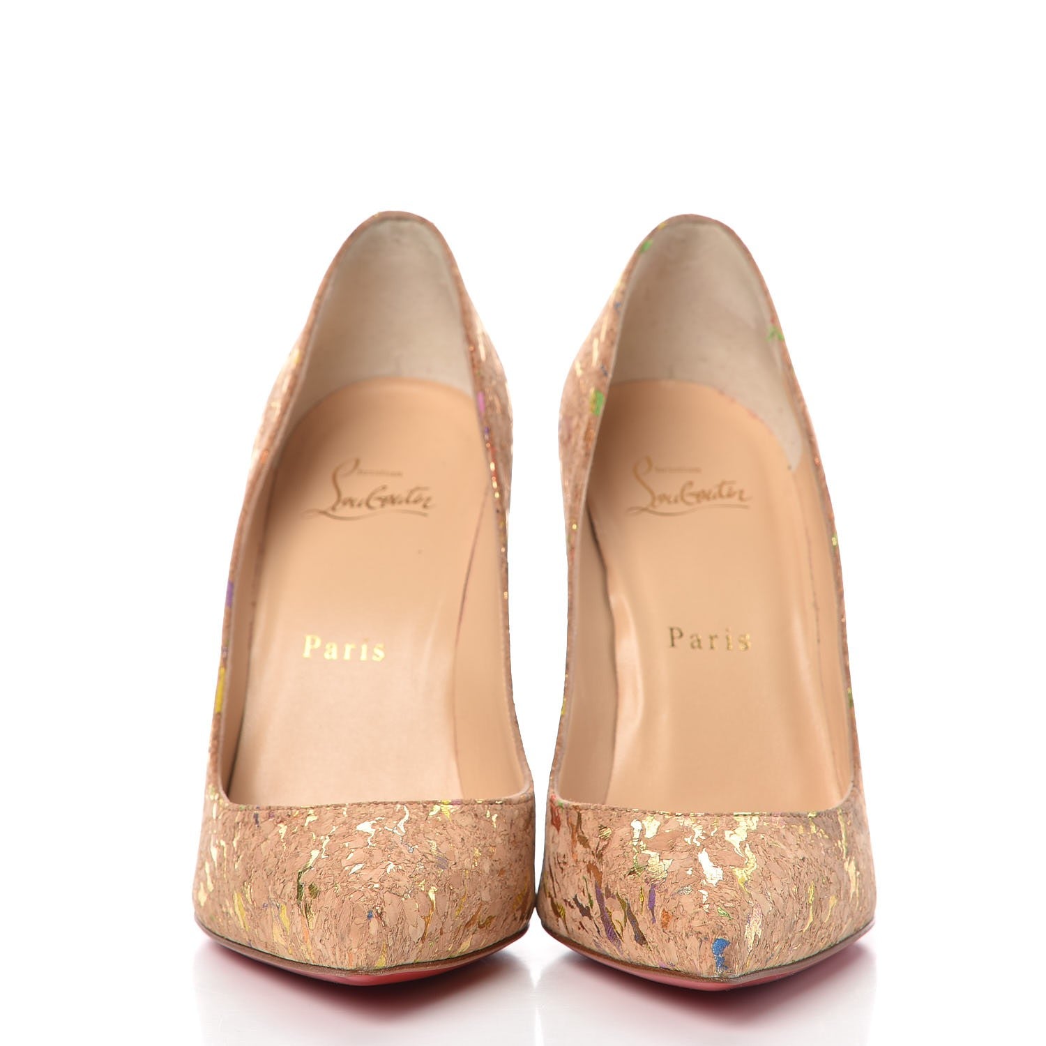 Christian Louboutin Cork Lame Pigalle Follies 100 Pumps 38 Multicolor 2 of 9