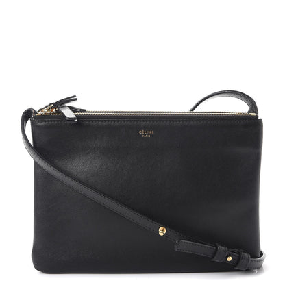 Celine Lambskin Small Trio Crossbody Bag Black 1 of 14
