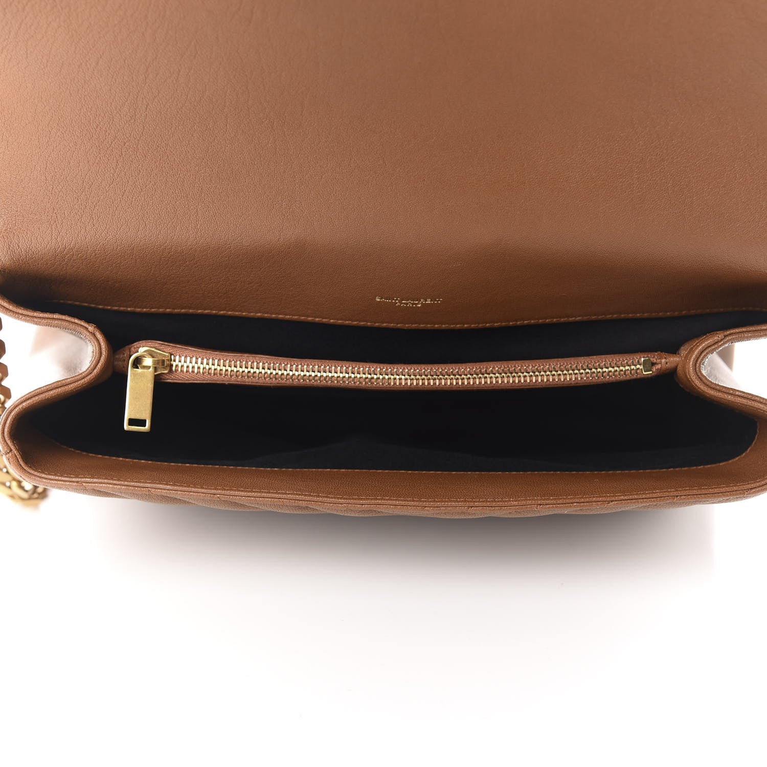 Saint Laurent Sheepskin Matelasse Chevron Monogram Large College Satchel Cognac 5 of 11