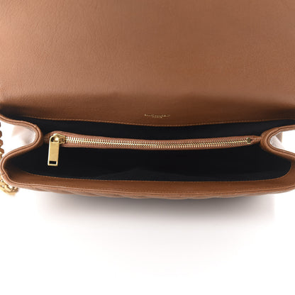 Saint Laurent Sheepskin Matelasse Chevron Monogram Large College Satchel Cognac 5 of 11