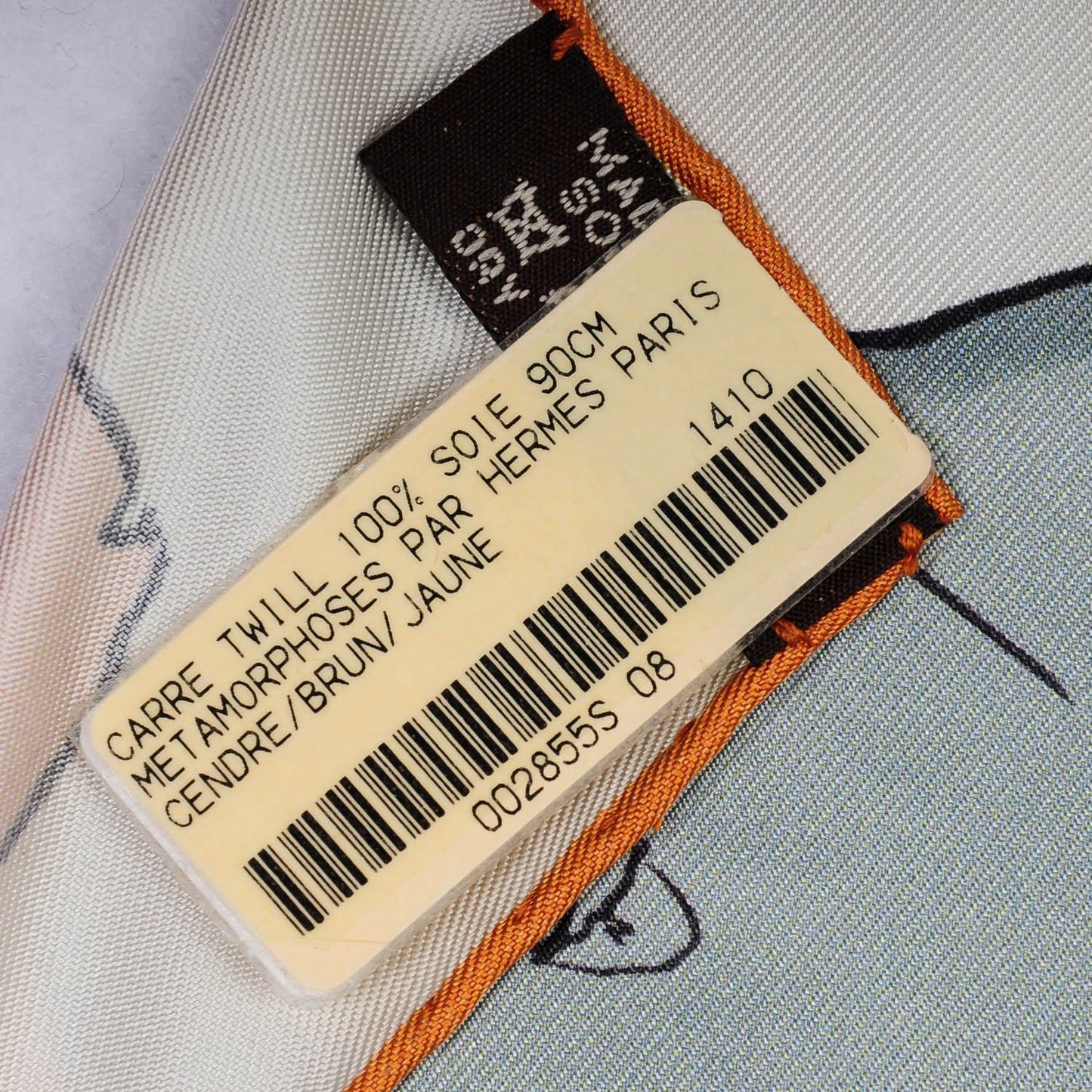 Silk Metamorphoses Par Paris Scarf 90 Cendre Brun Jaune