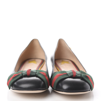 Gucci Calfskin Web Ballerina Flat 37 Black 2 of 7