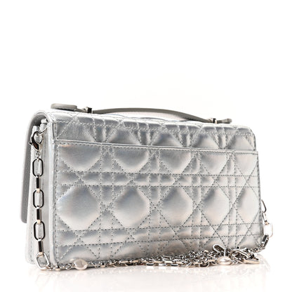 Christian Dior Iridescent Metallic Lambskin Cannage Mini My Dior Bag Silver 3 of 10
