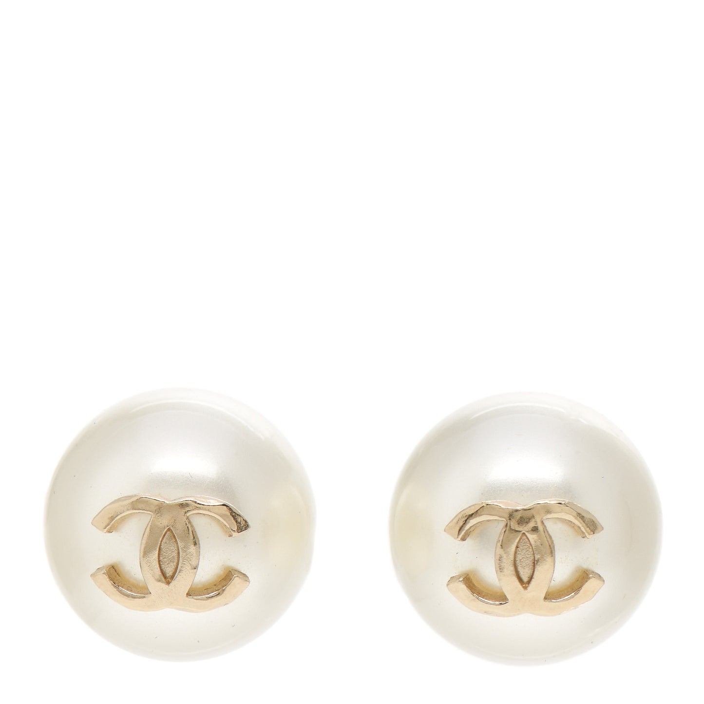 Pearl CC Large Earrings Gold