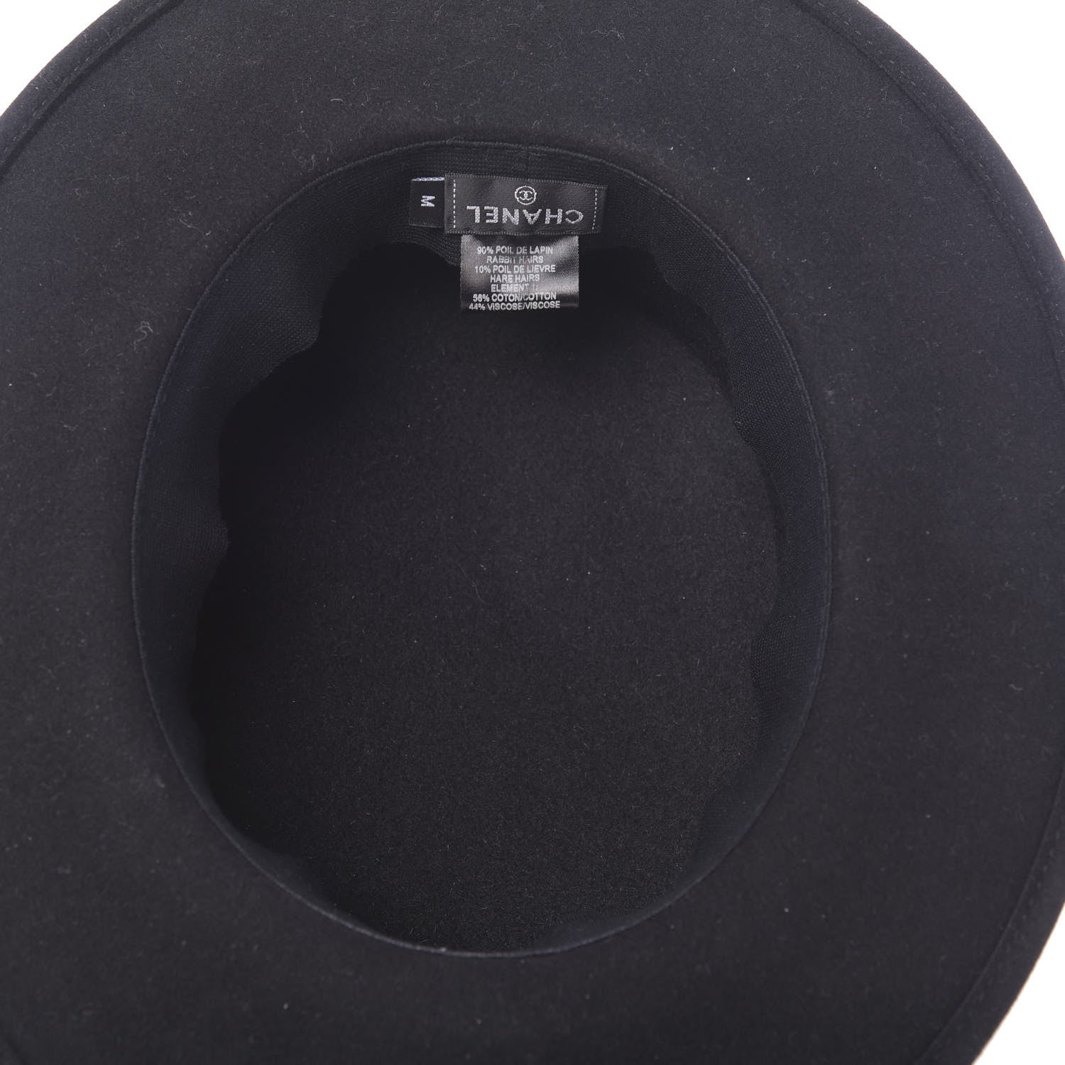 Chanel Felt Hat M Black White 5 of 7