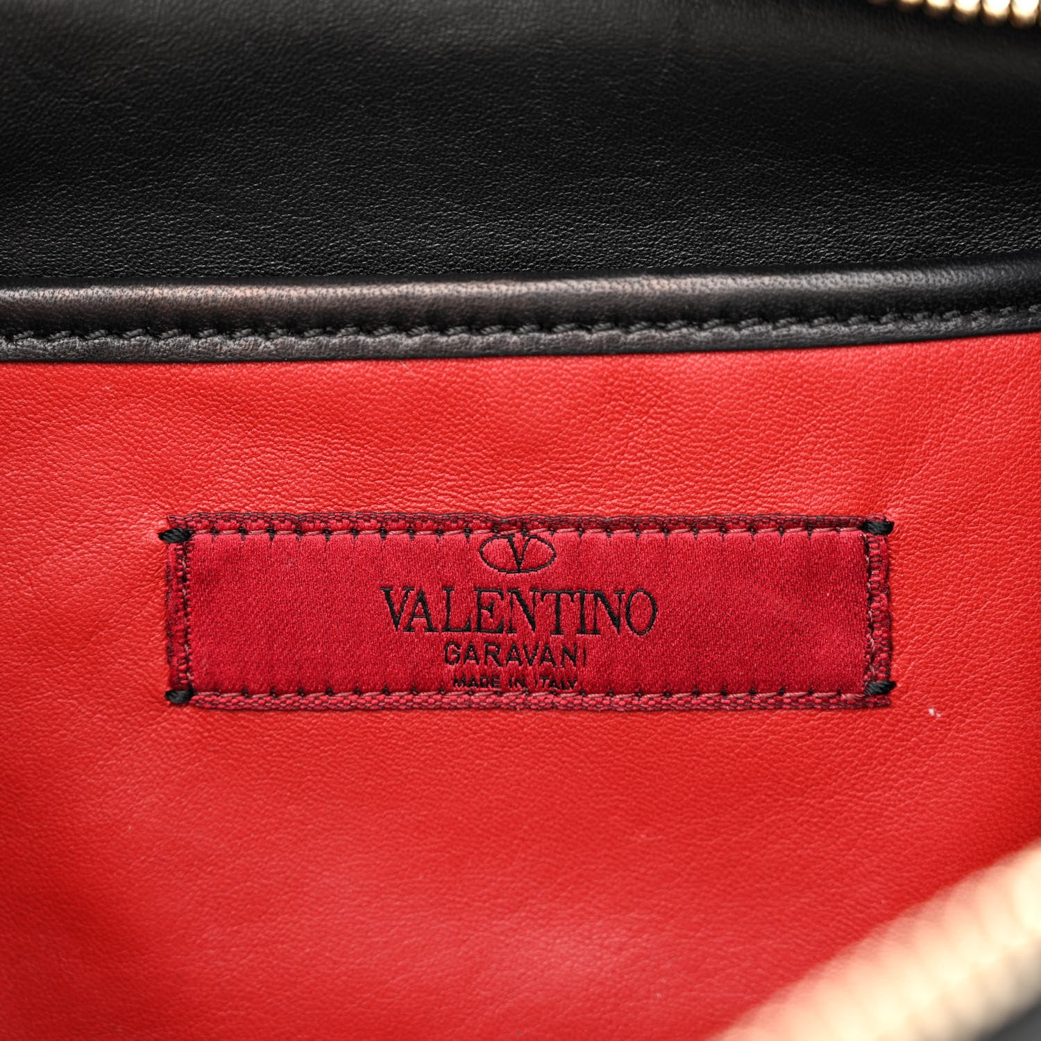 Valentino Garavani Nappa Rockstud Spike Double Zip Camera Crossbody Bag Black 7 of 11