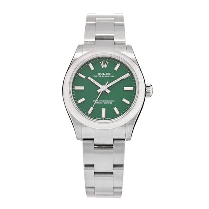 Rolex Stainless Steel 31mm Oyster Perpetual Watch Green 277200 1 of 5