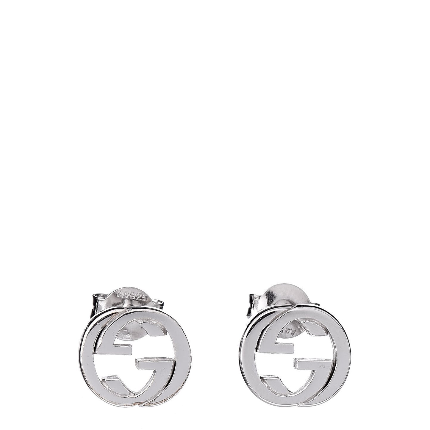 Sterling Silver Interlocking GG Stud Earrings