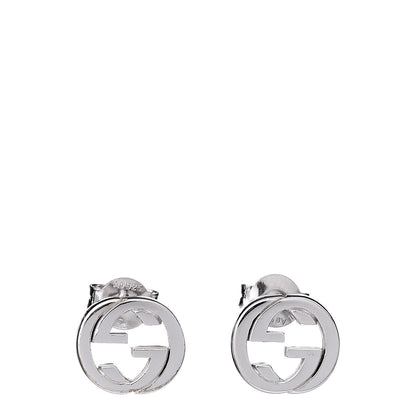 Gucci Sterling Silver Interlocking GG Stud Earrings 1 of 5