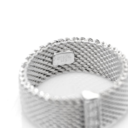 Tiffany Sterling Silver Diamond Somerset Mesh Ring 51 5.75 4 of 4