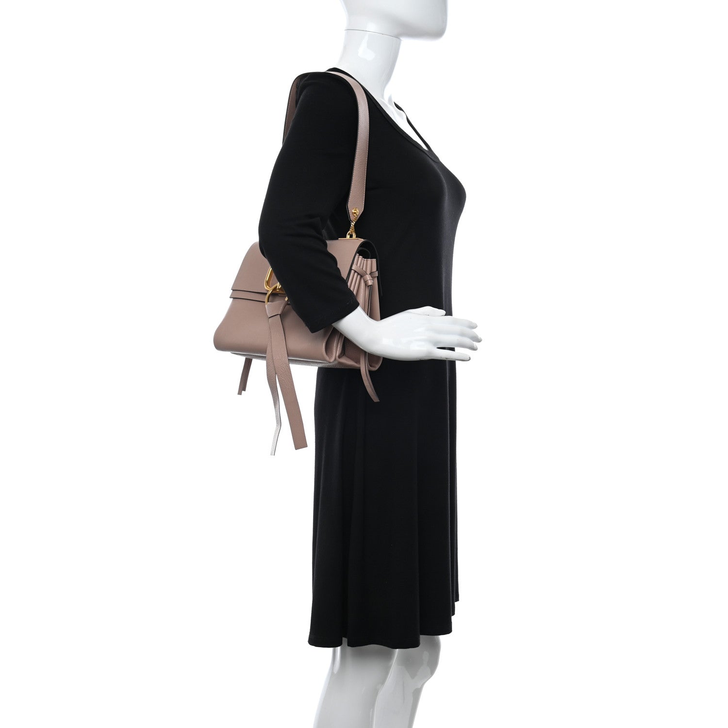 Valentino Garavani Smooth Calfskin Small VRing Shoulder Bag Rose Cannelle 2 of 11
