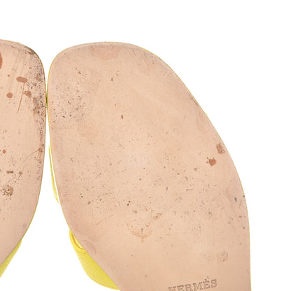 Hermes Epsom Oran Sandals 38 Jaune Pollen 11 of 14