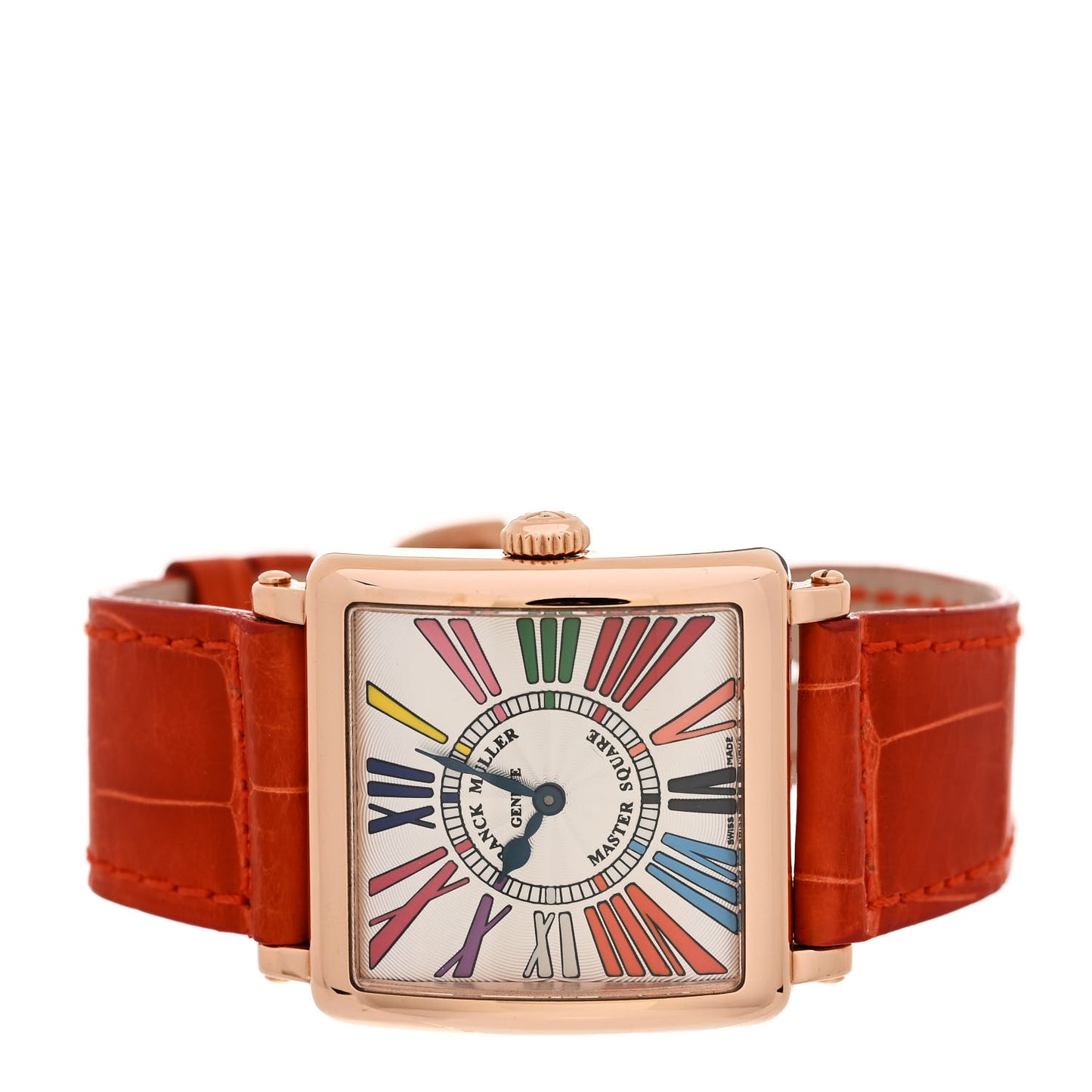 18K Rose Gold Alligator 29mm Master Square Automatic Watch 6002LQZCOLDRMR