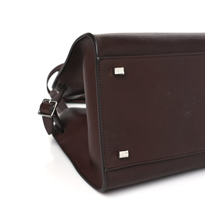 The Row Polished Saddle Calfskin Soft Margaux 12 Dark Brown 8 of 9