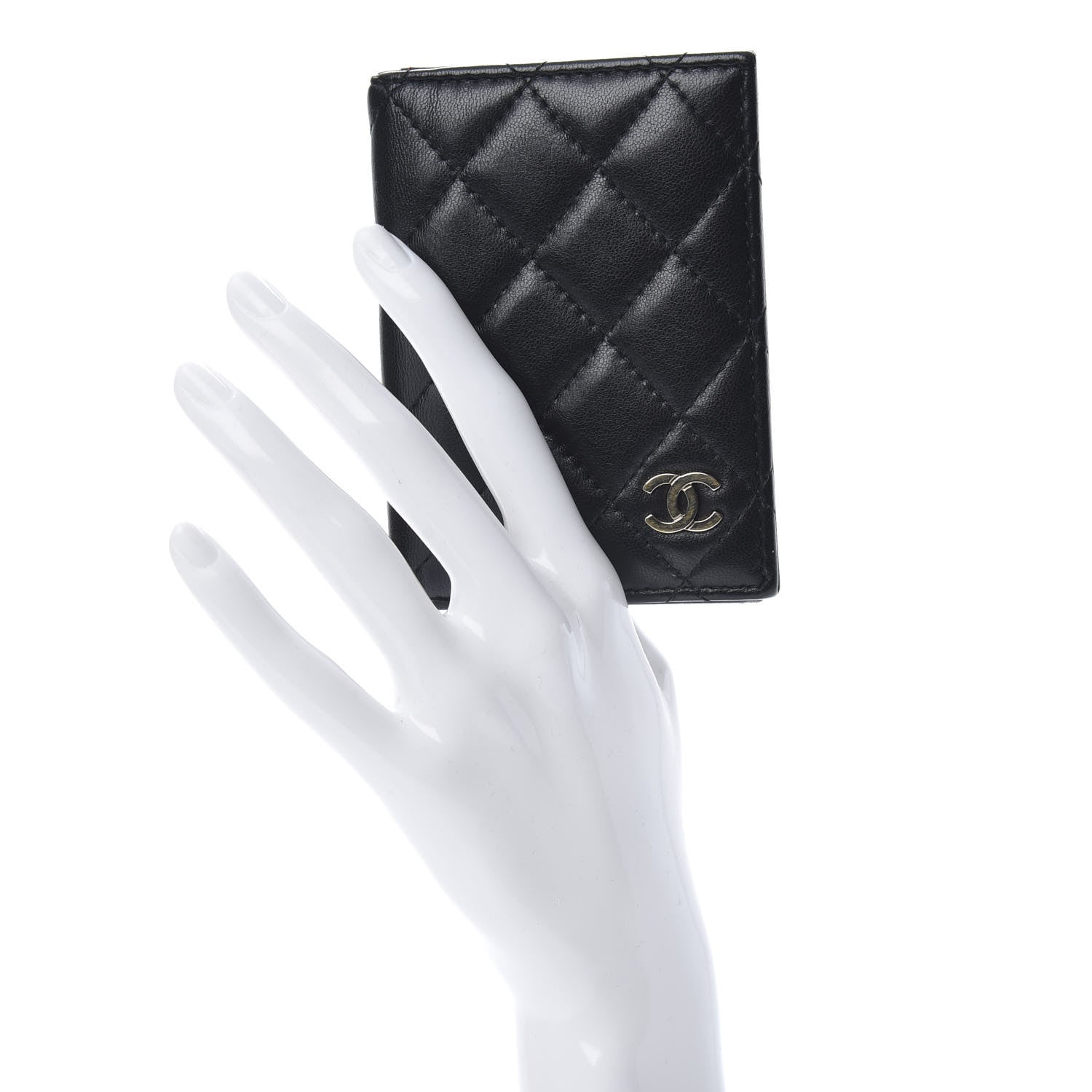 Chanel Lambskin Quilted Card Holder Wallet Black 2 of 10