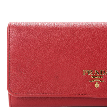 Prada Vitello Daino Continental Flap Wallet Fuoco 8 of 9