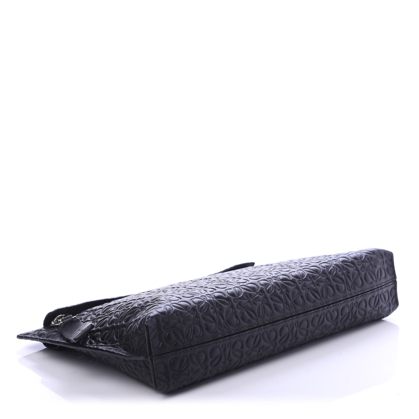 Calfskin Embossed Medium Repeat T Pouch Black