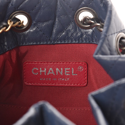Chanel Aged Calfskin Quilted Small Gabrielle Backpack Blue Black 5 of 9