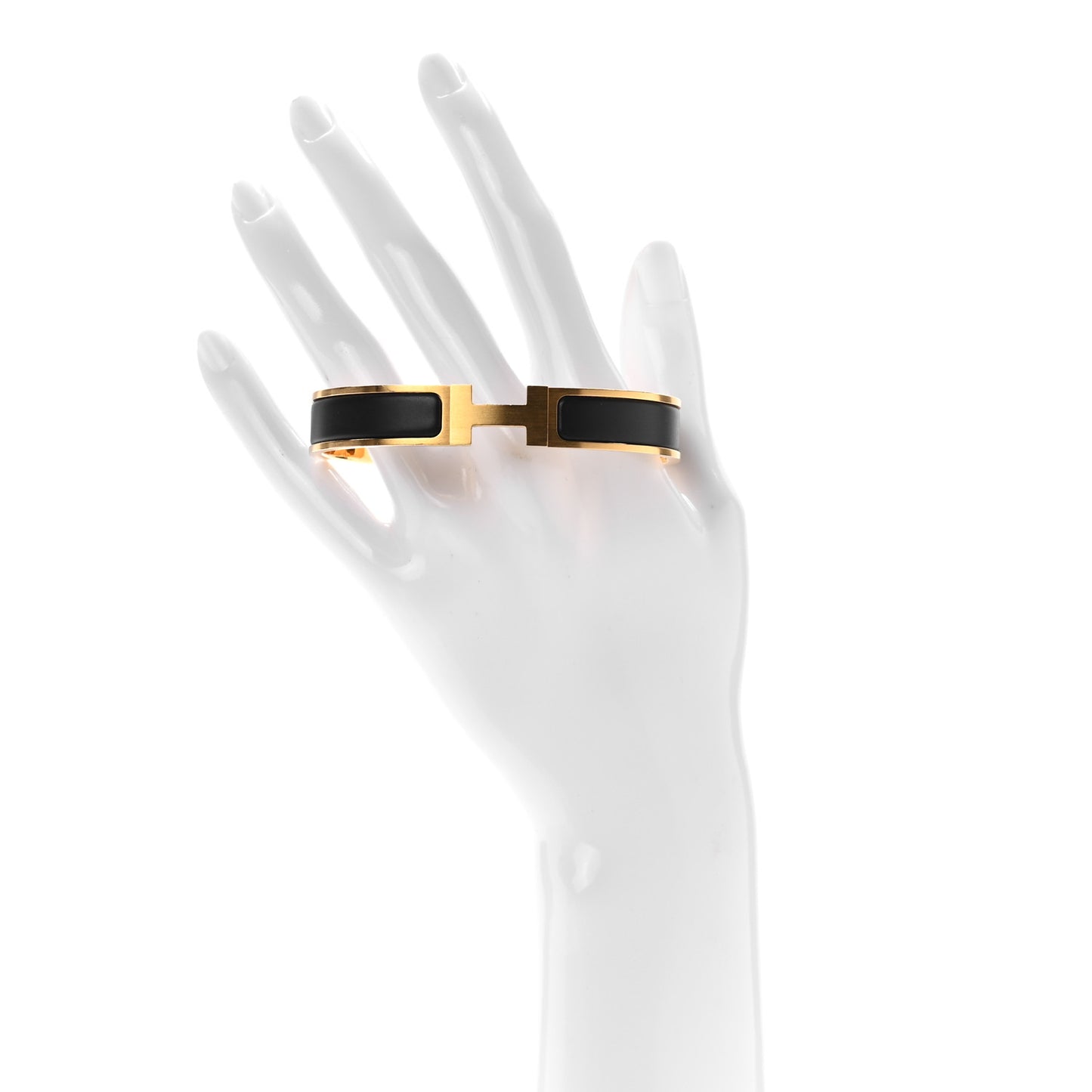 Matte Enamel Narrow Clic Clac HH Bracelet GM Black