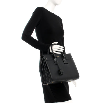 Saint Laurent Grained Calfskin Small Sac De Jour Black 3 of 8