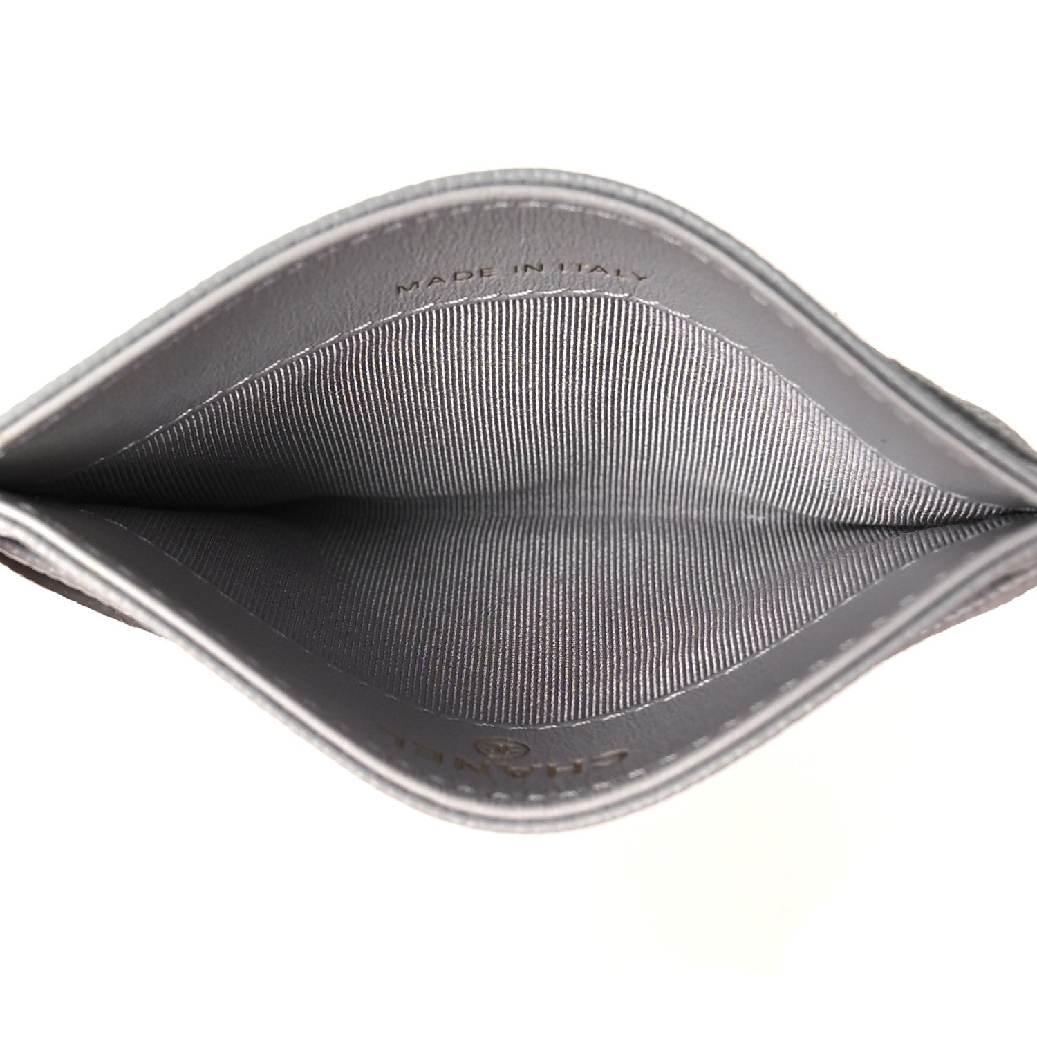 Chanel Caviar Quilted Card Holder Grey 5 of 10