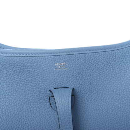Hermes Taurillon Clemence Evelyne III PM Bleu Du Nord 6 of 10