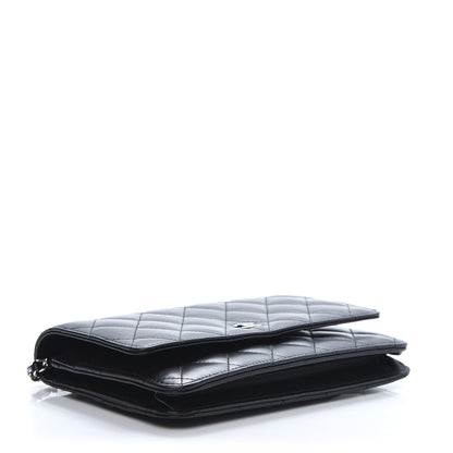 Chanel Lambskin Quilted Wallet On Chain WOC Black 4 of 12