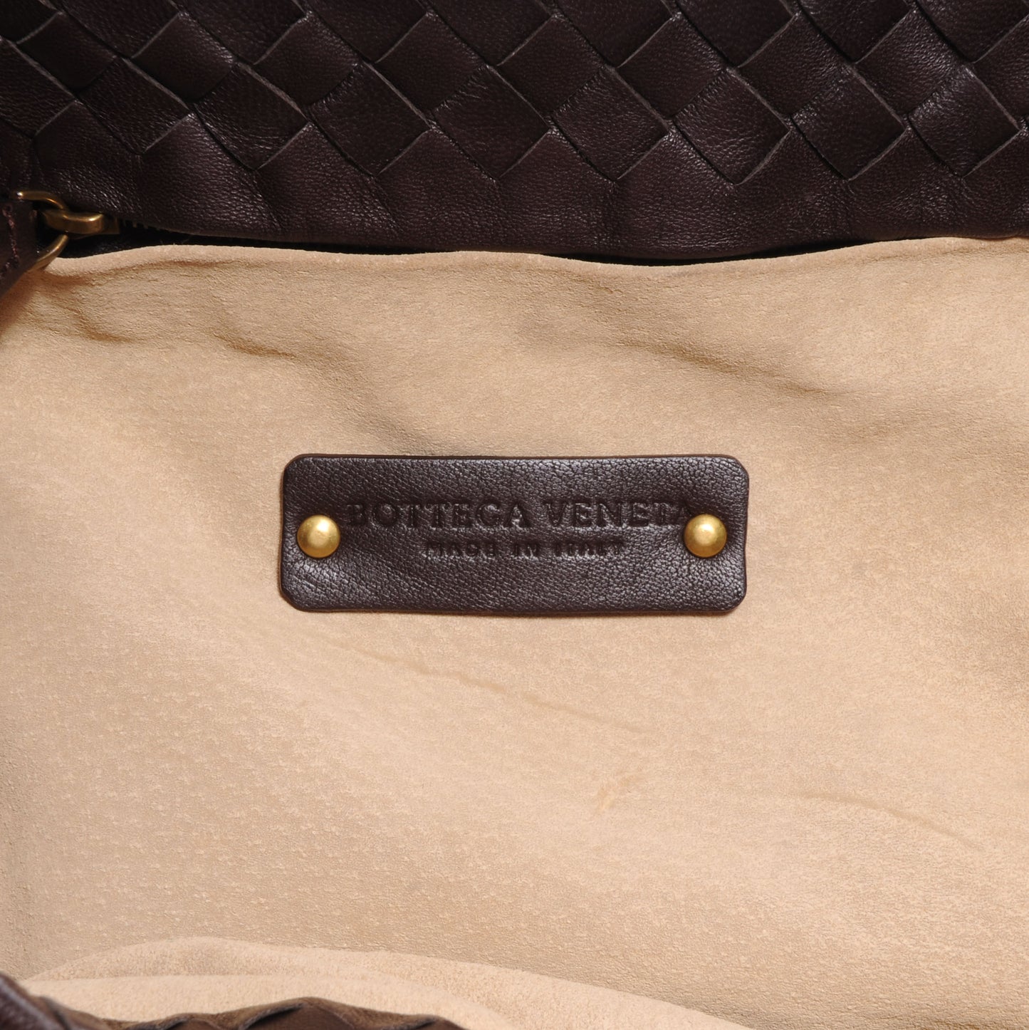 Nappa Intrecciato Shoulder Bag Ebano