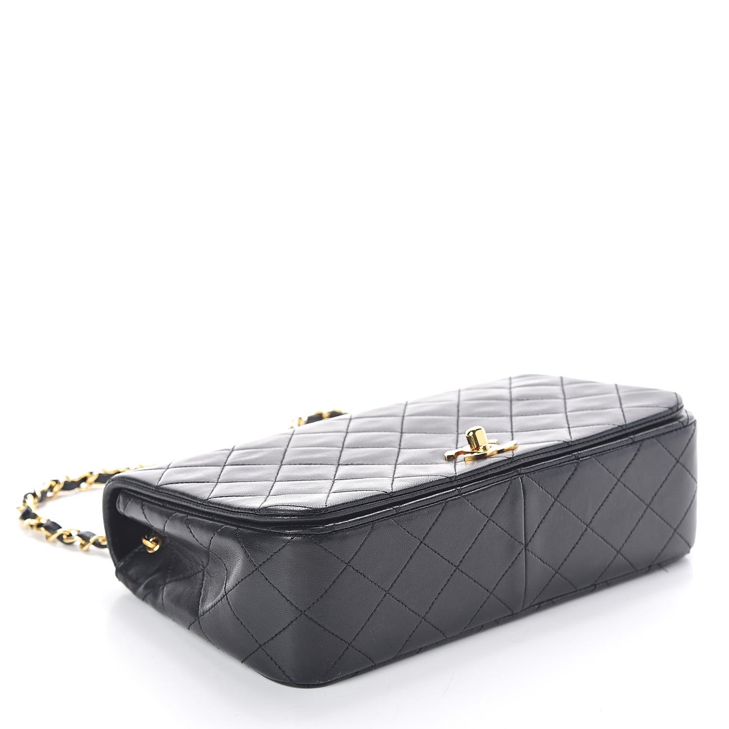 Lambskin Quilted Small Single Flap Black