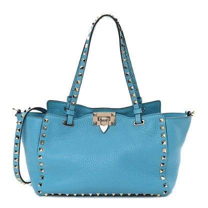 Valentino Garavani Pebbled Calfskin Small Rockstud Tote Parrot 1 of 9