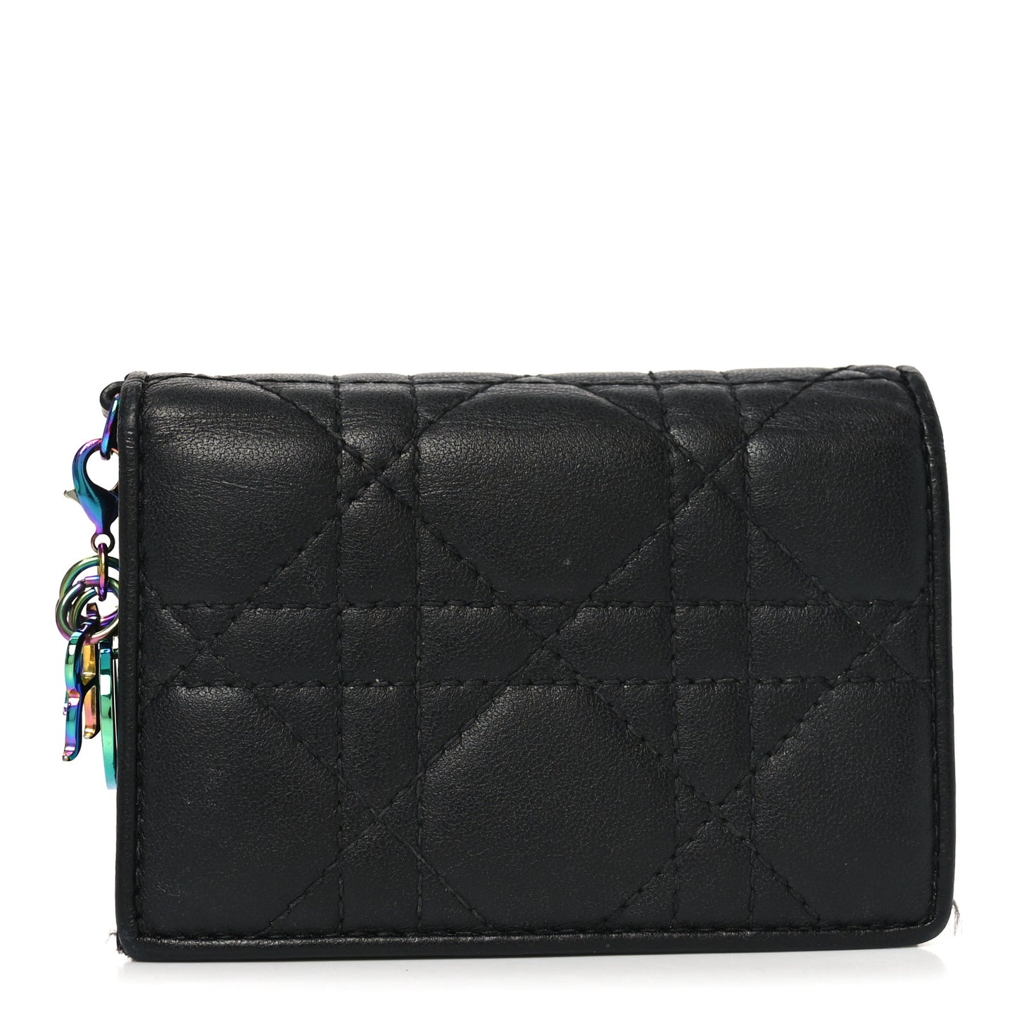 Lambskin Cannage Mini Lady Dior Wallet Black