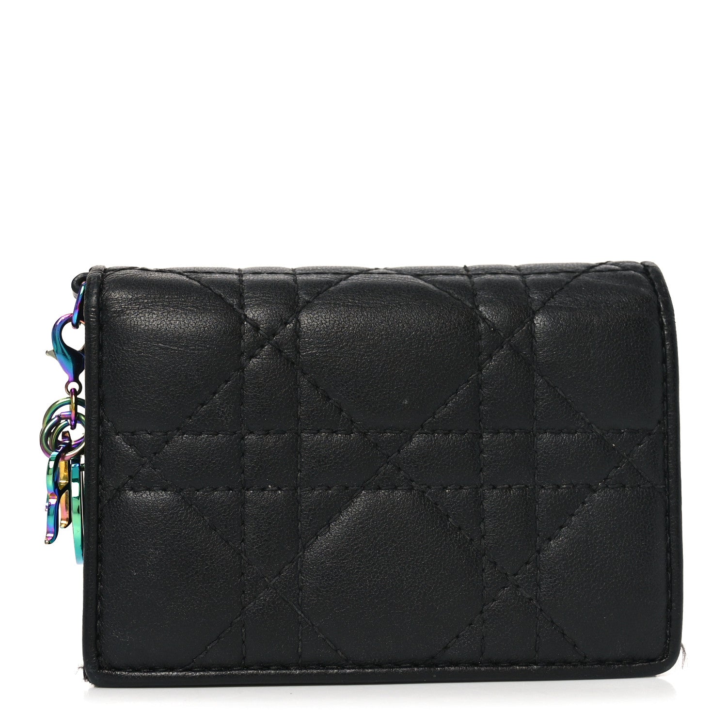 Christian Dior Lambskin Cannage Mini Lady Dior Wallet Black 1 of 7
