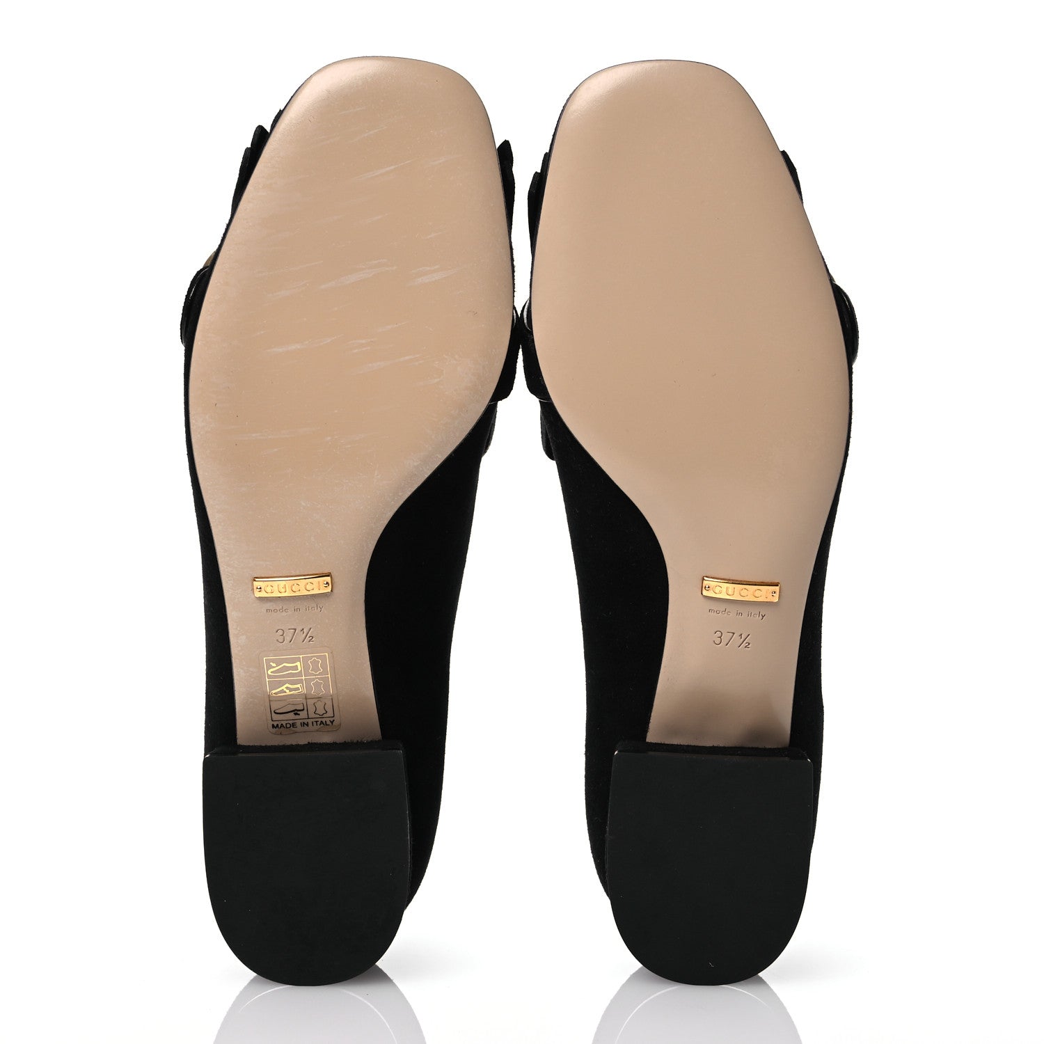 Gucci Kid Scamosciato GG Marmont Fringe 25mm Loafer Pumps 37.5 Black 6 of 13