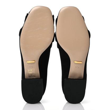Gucci Kid Scamosciato GG Marmont Fringe 25mm Loafer Pumps 37.5 Black 6 of 13
