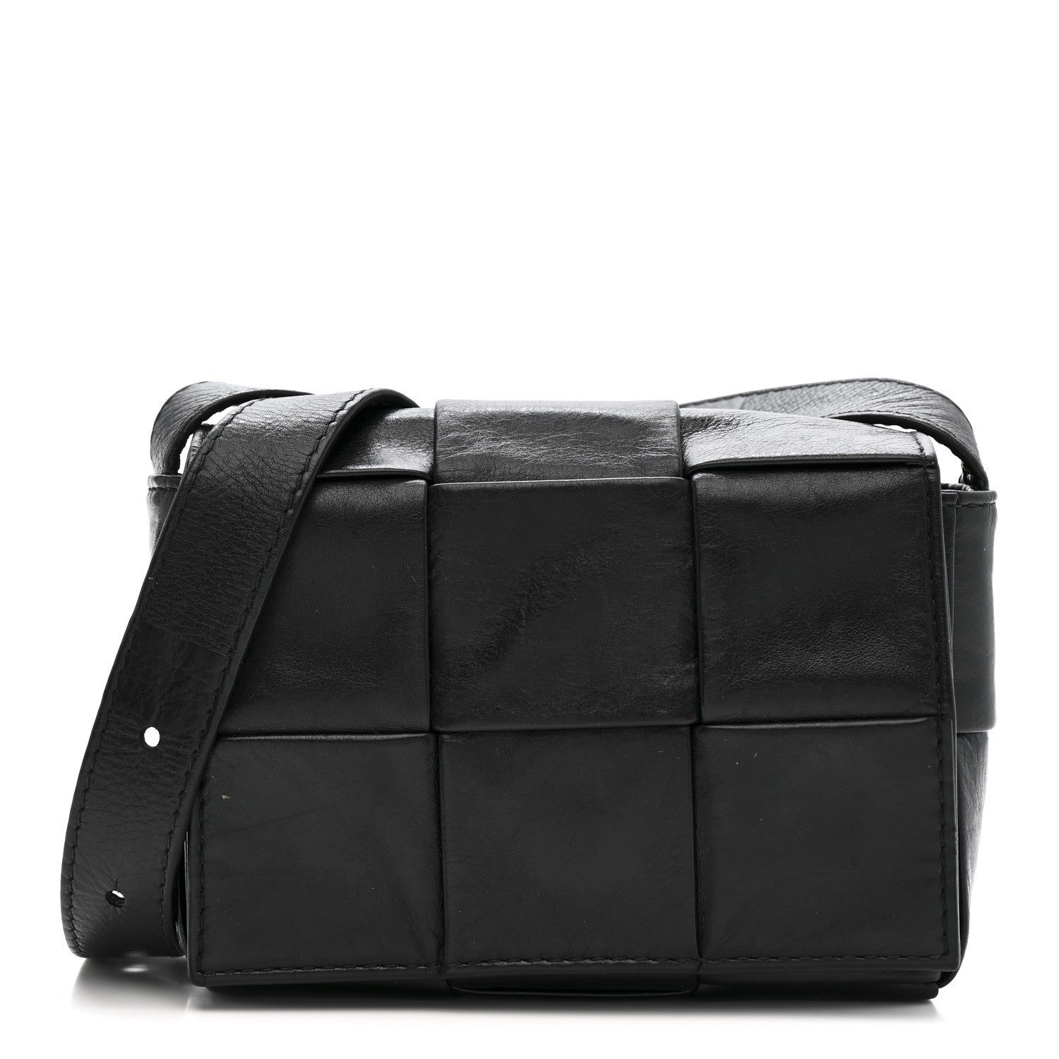 Bottega Veneta Paper Calfskin Maxi Intreccio Extra Mini Cassette Crossbody Bag Black 1 of 15