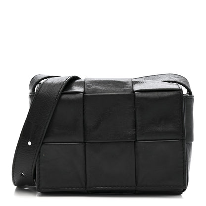 Bottega Veneta Paper Calfskin Maxi Intreccio Extra Mini Cassette Crossbody Bag Black 1 of 15