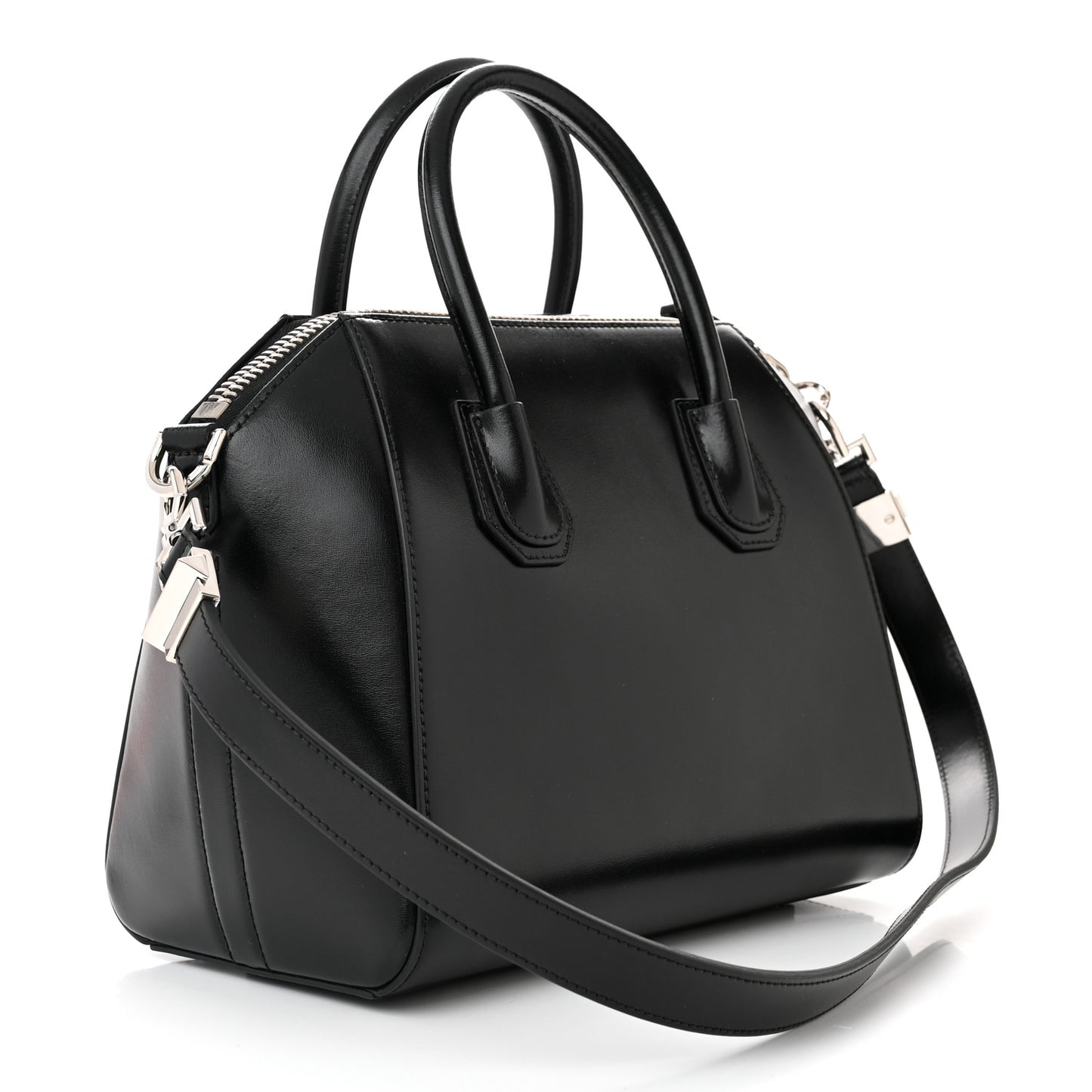 Shiny Lord Calfskin Small Antigona Black