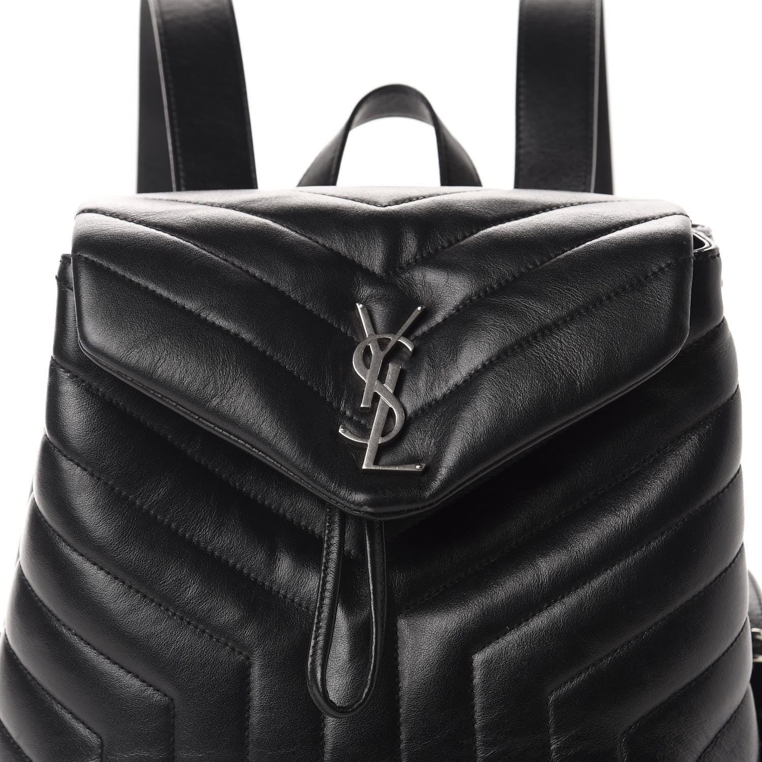 Saint Laurent Calfskin Y Quilted Monogram Small Loulou Backpack Black 11 of 11