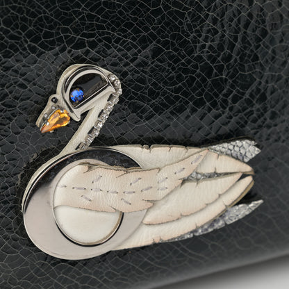 Christian Dior Ceramic Effect Deerskin Jeweled Swan Lady Dior Black 11 of 12